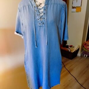 Philosophy Dress 100% TENCEL LOCELL - LIGHT WASH BLUE - SIZE MEDIUM